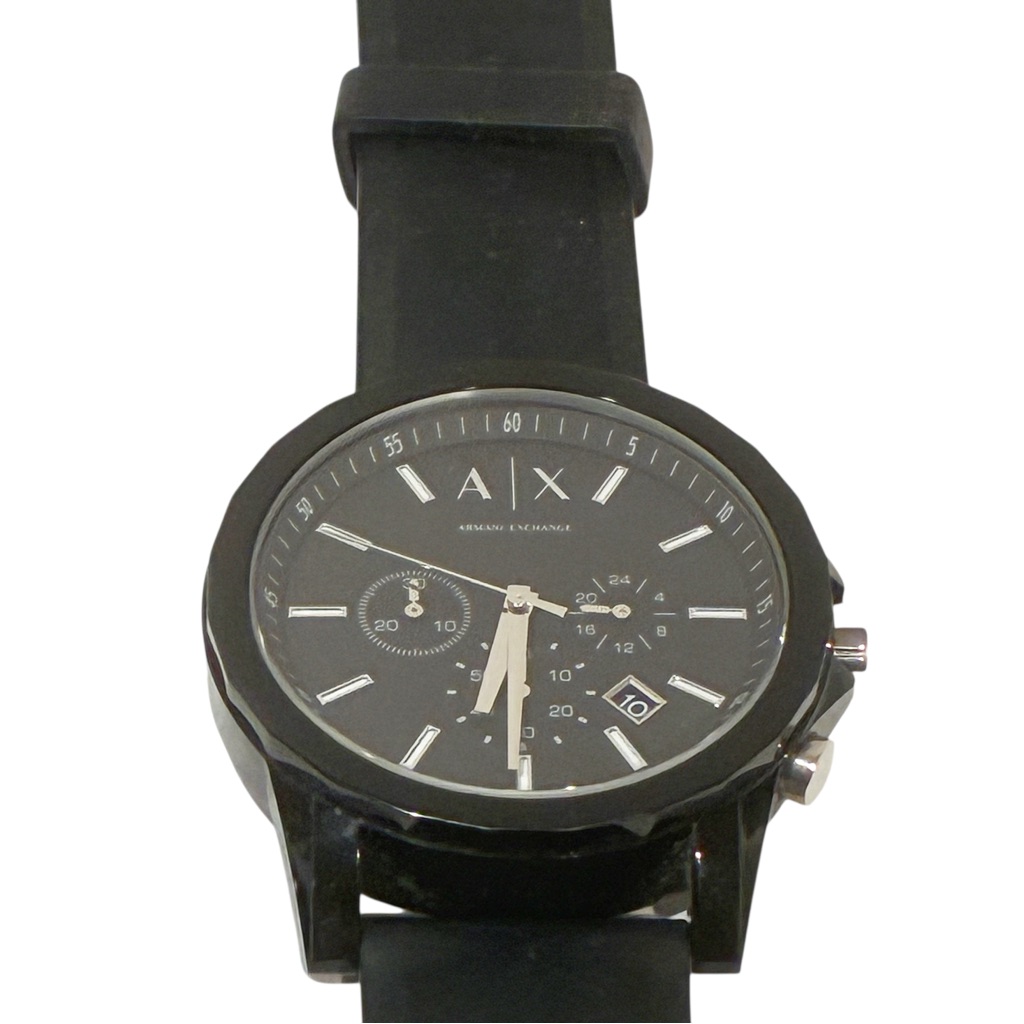 Armani Exchange Ax1326 Outerbanks Black Rubber Chronograph Multi Dial Watch